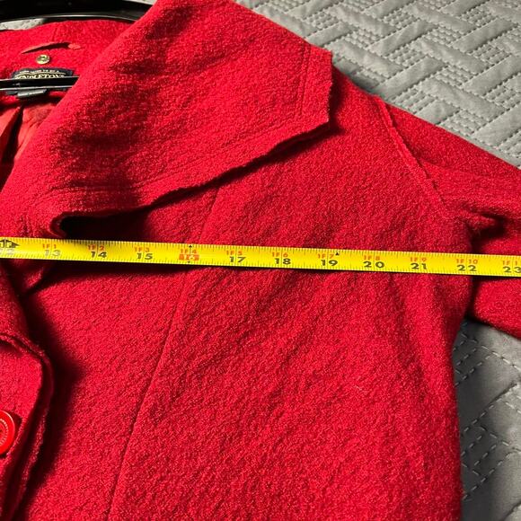 Pendleton Boiled Wool Jacket Red Double Breast Coat Heritage Ruby Women's L Wrap - Picture 6 of 7